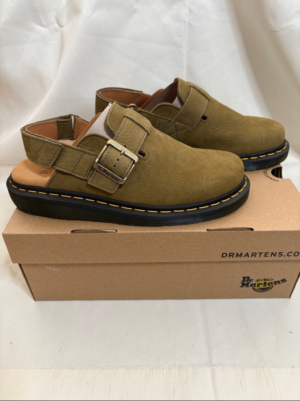 Dr. Martens Jorge II Clog in Muted Olive Nubuck